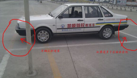 驾考科目二倒车入库调整方向技巧