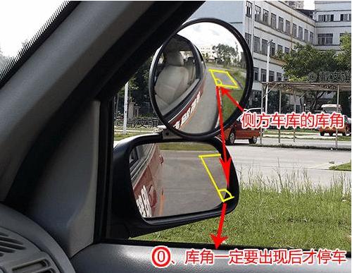 科目二倒车入库总压实线