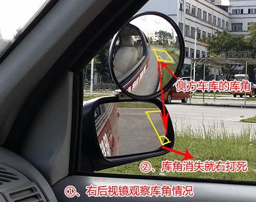 科目二倒车入库总压实线