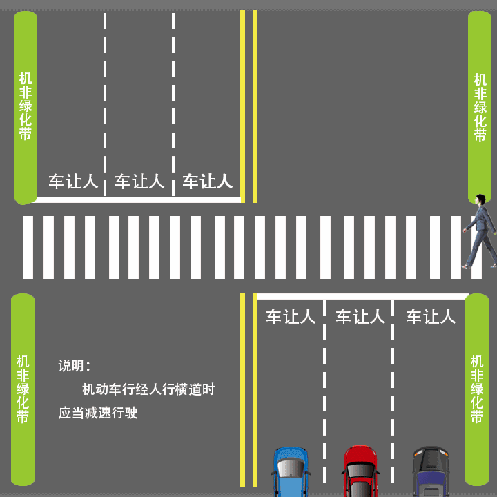 新规科三路口礼让行人挂科惨重
