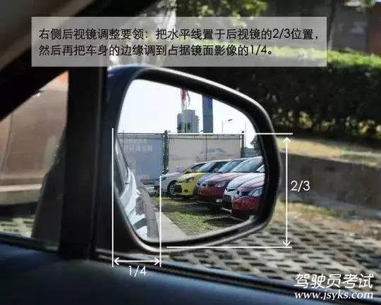 右侧后视镜的调整