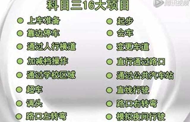 科目三考试的官方秘笈