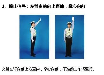 科目一考试交警手势题