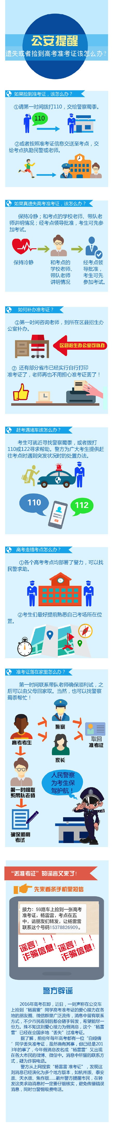 公安提醒遗失或者捡到高考准考证该怎么办