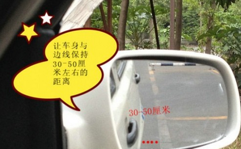 侧方位停车后视镜技巧图解