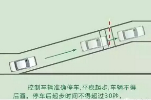 驾考坡道定点停车30公分技巧