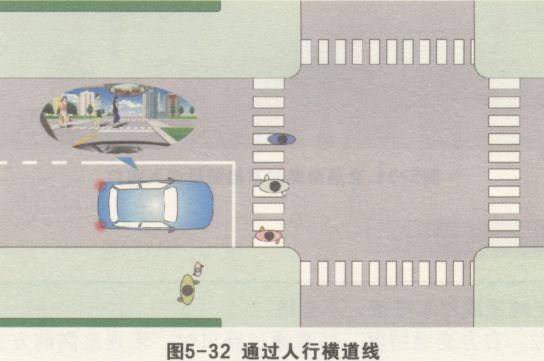 科目三通过人行横道线、学校区域和公共汽车站